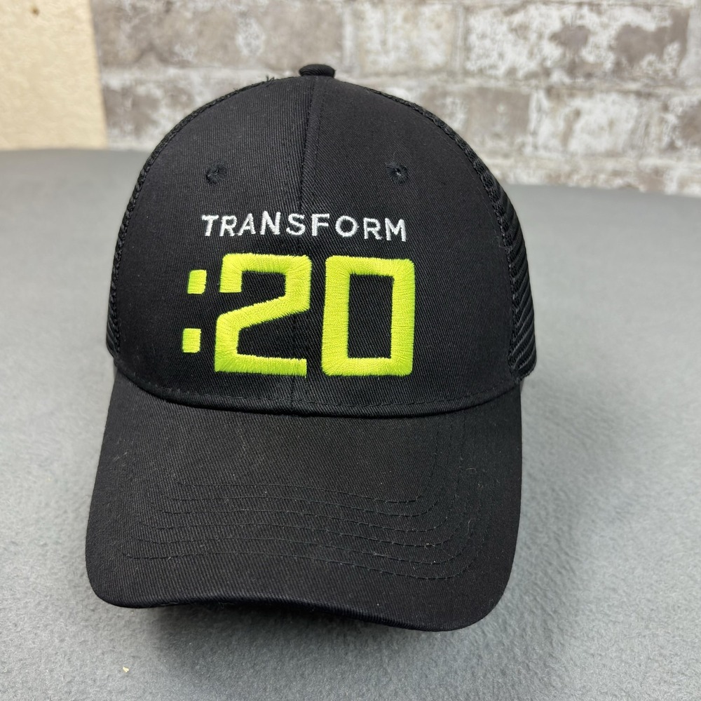Transform 20 Hat Cap Snap Back Black Green Trucker Mesh Beachbody Fitness Mens